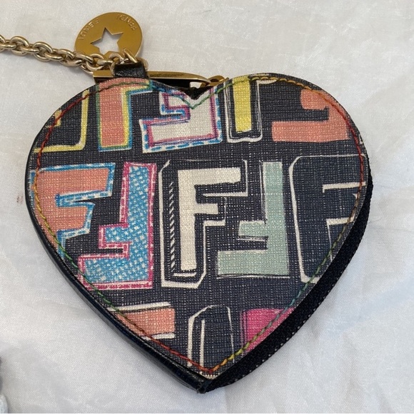 FENDI Limited Edition Zucca Heart Coin Purse - Picture 2 of 10